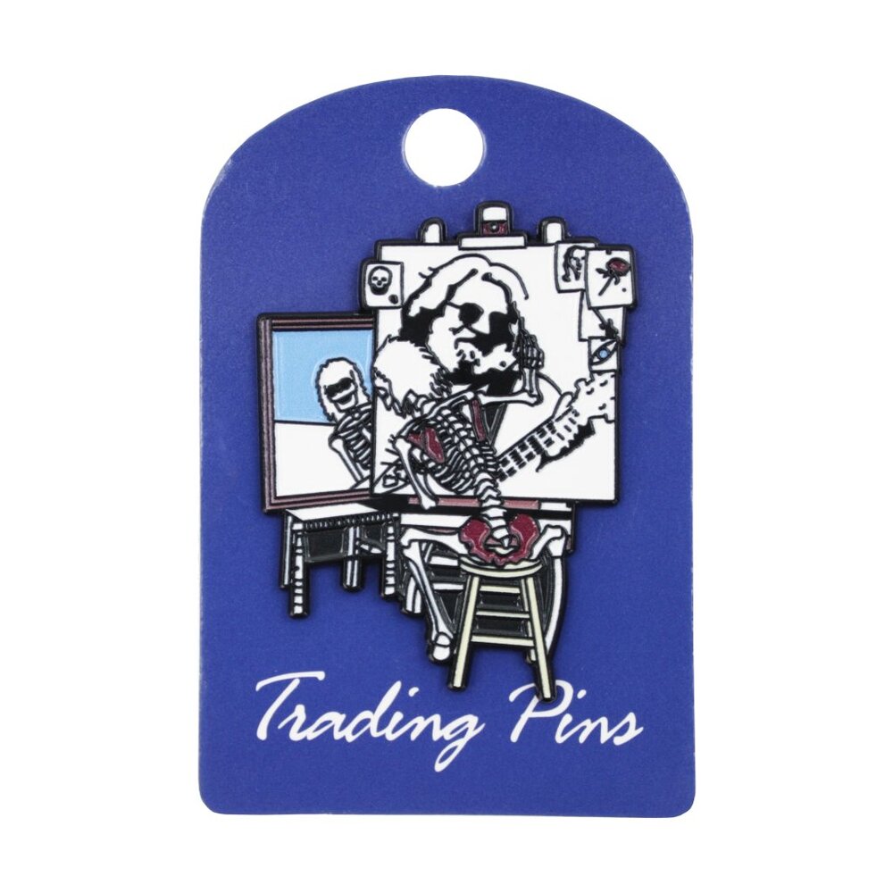 Jerry Garcia Skeleton Portrait Enamel Pin - 70s Hippie Rock Music Funny Gift NWT